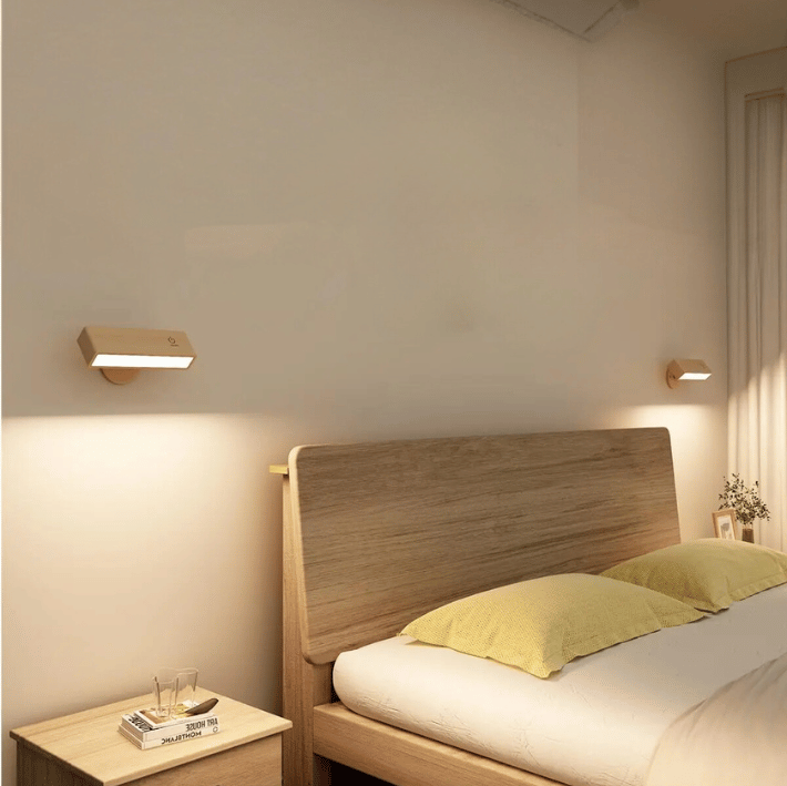 CLYTHARA - Applique Murale Chambre, Salon et Cuisine en Bois Minimaliste, Éclairage LED et Moderne