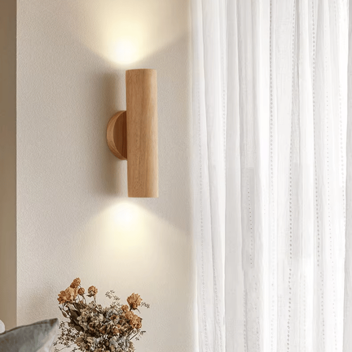 DYPHORA - Applique Murale Chambre zen en bois naturel minimaliste pour tête de lit apaisante