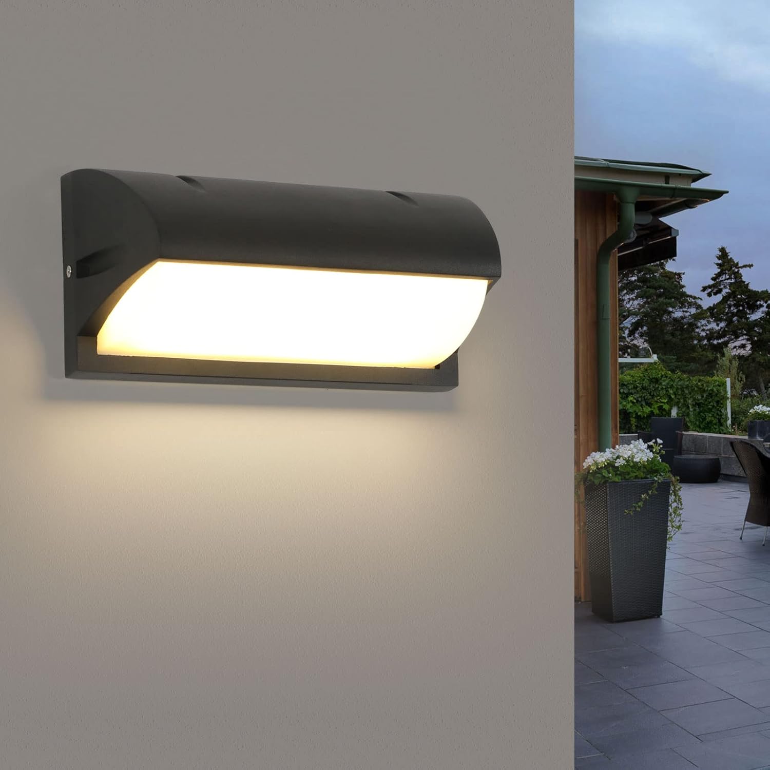 VETRA - Applique murale extérieure avec détecteur de mouvement intégré, lumière LED pour entrée ou jardin