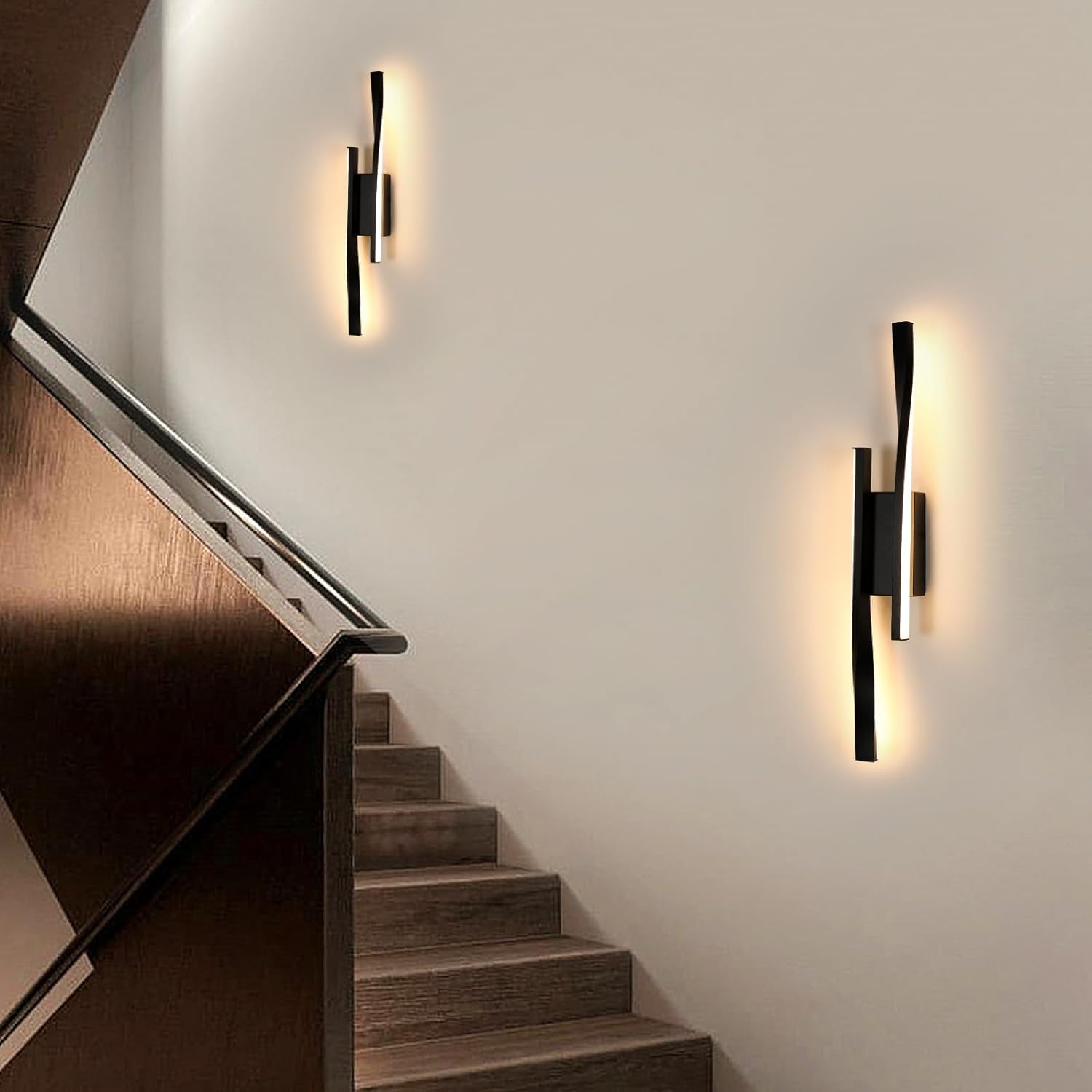 NYTHERION - Applique Murale Salon et Escalier, LED Moderne, Forme Élégante avec Éclairage Ambiant