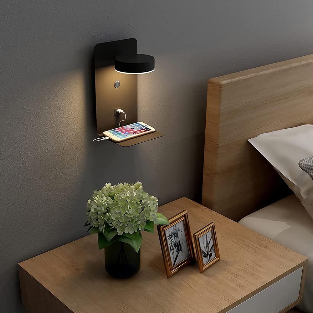 MODULYS - Applique Murale Chambre, LED moderne avec port USB pour tête de lit pratique