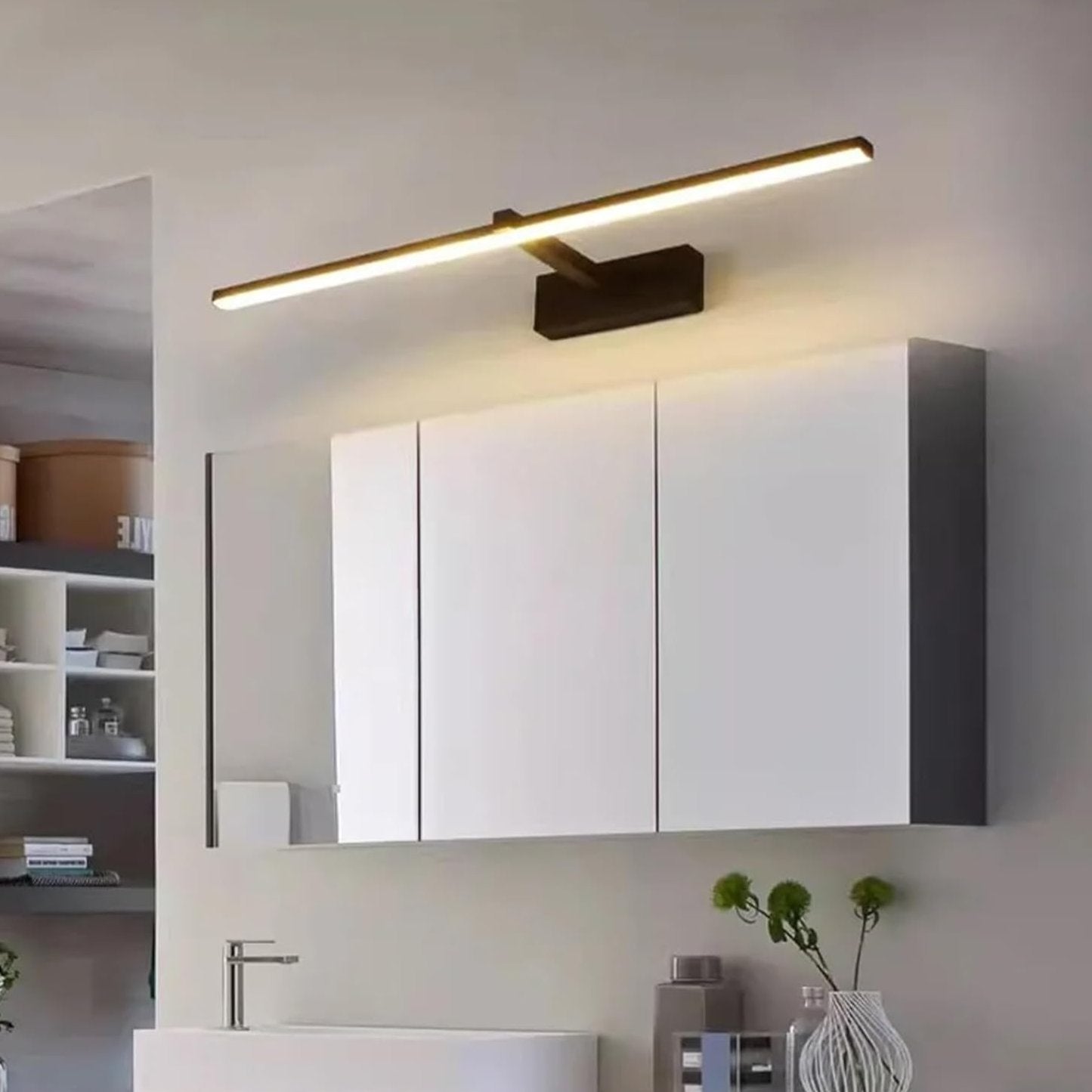 ELYSTRIS - Applique murale LED étanche IP54, longue et horizontale, éclairage pour salle de bain