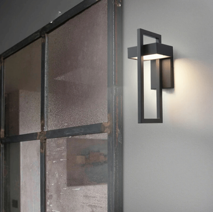 ALVYN - Applique murale extérieure LED étanche IP65, design géométrique moderne pour jardin et entrée