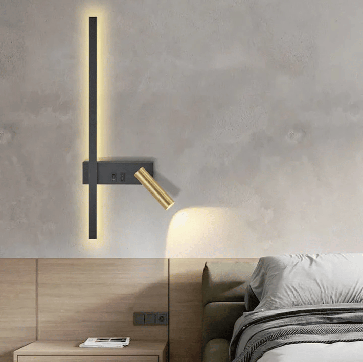 IRYTHORA - Applique Murale Salon, LED avec Lampe de Lecture Ajustable, Style Moderne