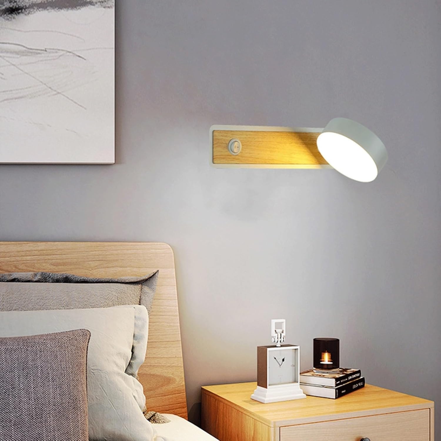 ARBORIS - Applique Murale LED en Bois avec Support Ajustable, Éclairage Naturel pour chambre