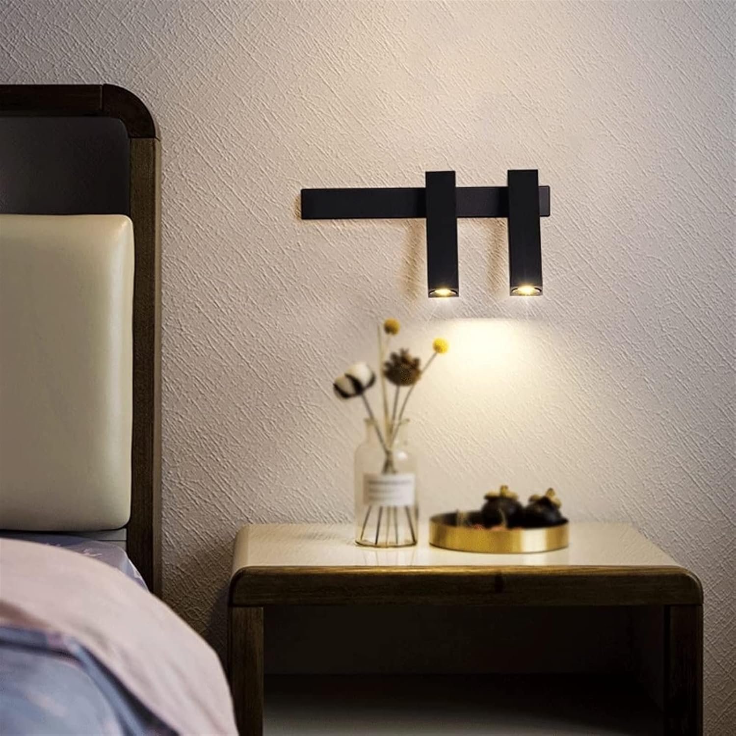 DIOLYS - Applique Murale Chambre, LED minimaliste double, idéale pour éclairer une tête de lit