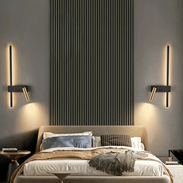 IRYTHORA - Applique Murale Salon, LED avec Lampe de Lecture Ajustable, Style Moderne