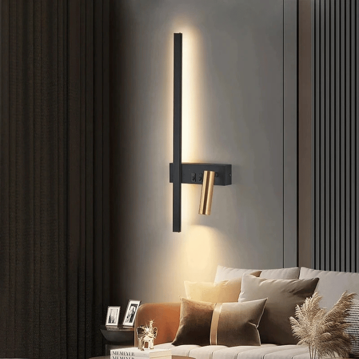 IRYTHORA - Applique Murale Salon, LED avec Lampe de Lecture Ajustable, Style Moderne