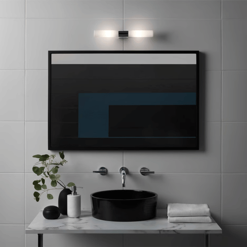 AQUORIS - Applique murale LED étanche IP54, horizontale chromée, éclairage moderne pour salle de bain