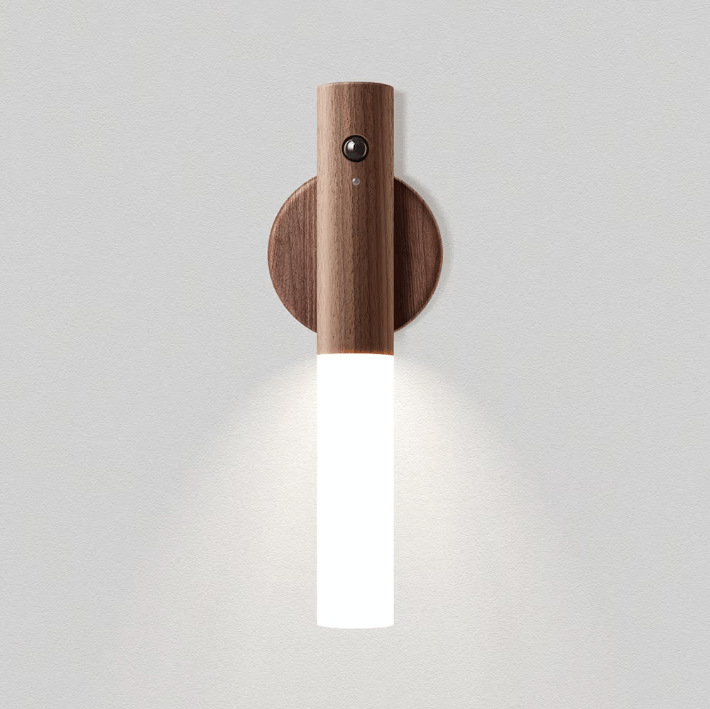 AURANIS - Applique Murale Chambre, LED en Bois Minimaliste, Éclairage Polyvalent