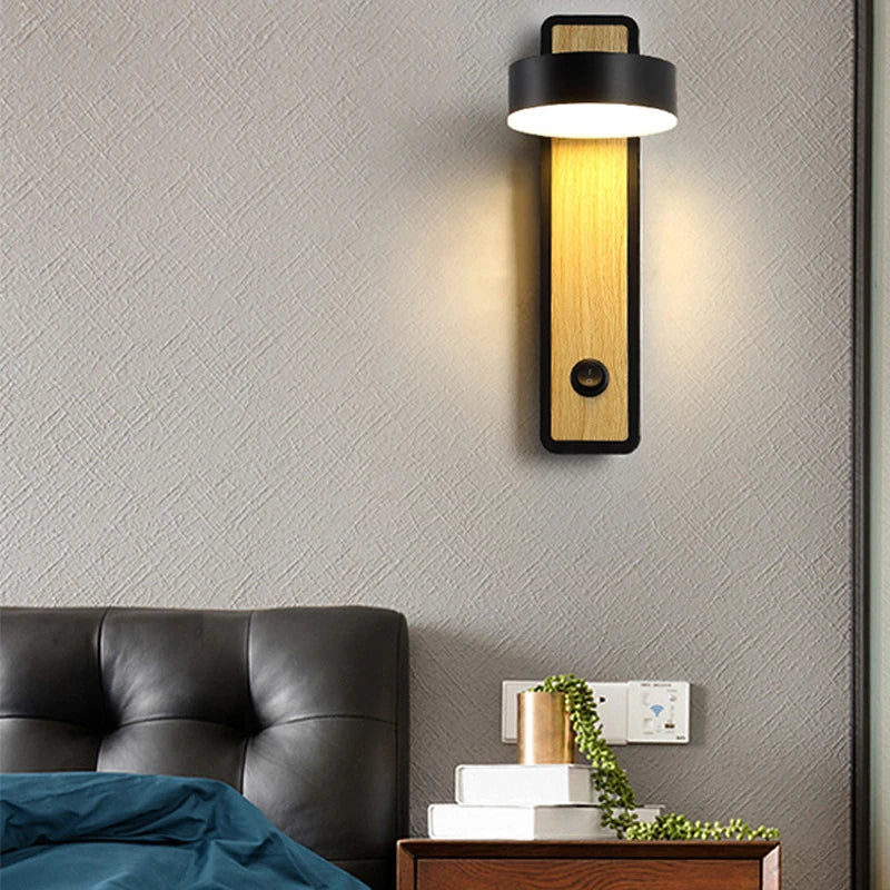 ARBORIS - Applique Murale LED en Bois avec Support Ajustable, Éclairage Naturel pour chambre