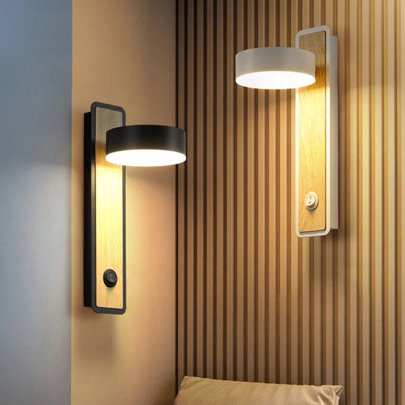 ARBORIS - Applique Murale LED en Bois avec Support Ajustable, Éclairage Naturel pour chambre