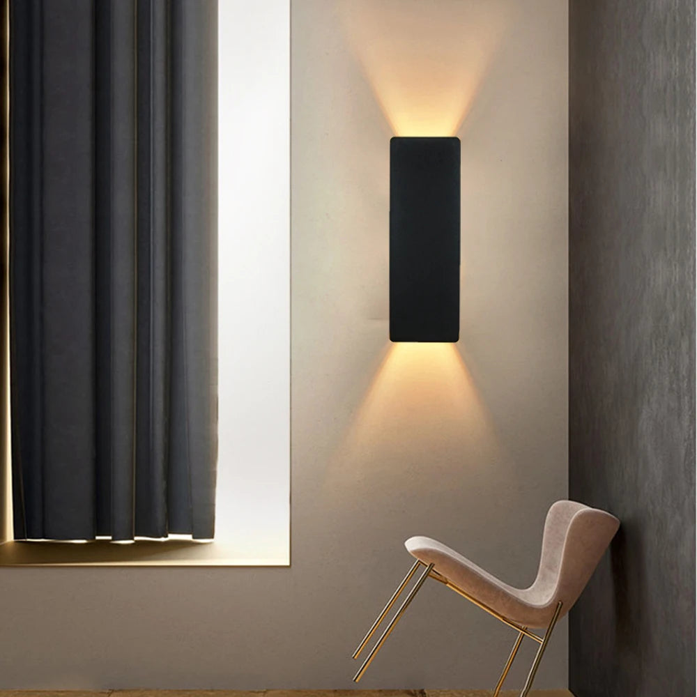 ZORYNTHIA - Applique Murale Salon en aluminium avec éclairage LED bidirectionnel, design minimaliste