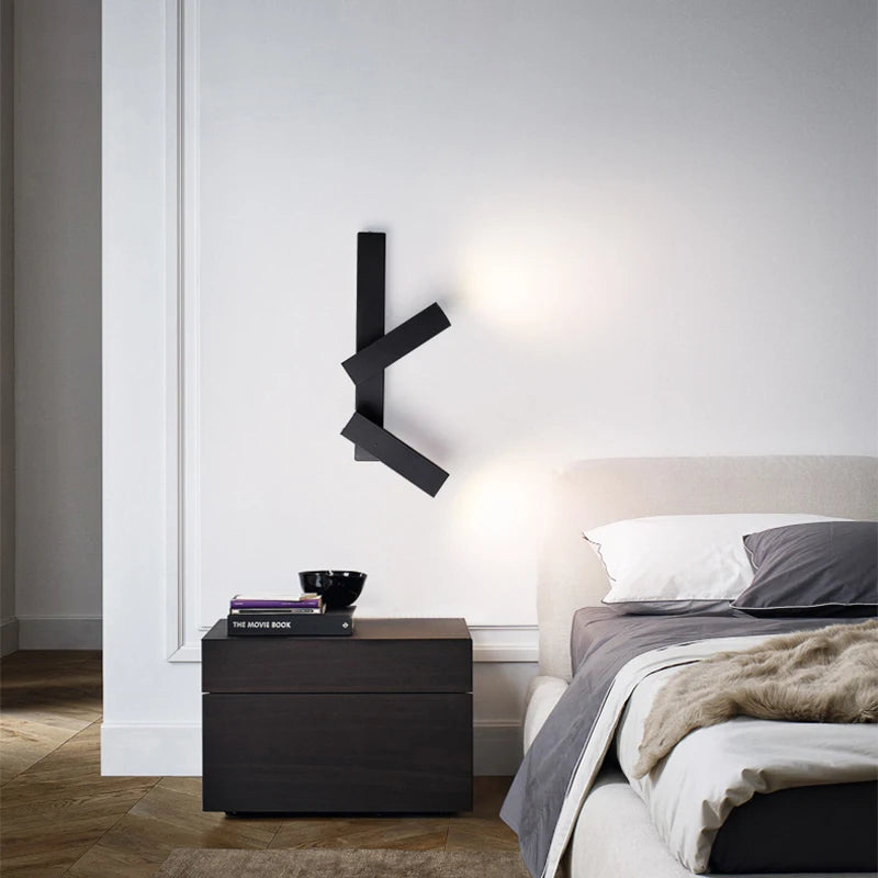 DIOLYS - Applique Murale Chambre, LED minimaliste double, idéale pour éclairer une tête de lit