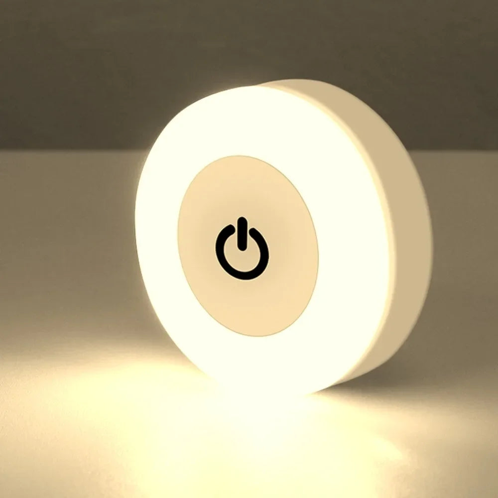 ARDENT - Veilleuse LED tactile ronde en ABS, style minimaliste avec lumière douce pour chambre ou couloir