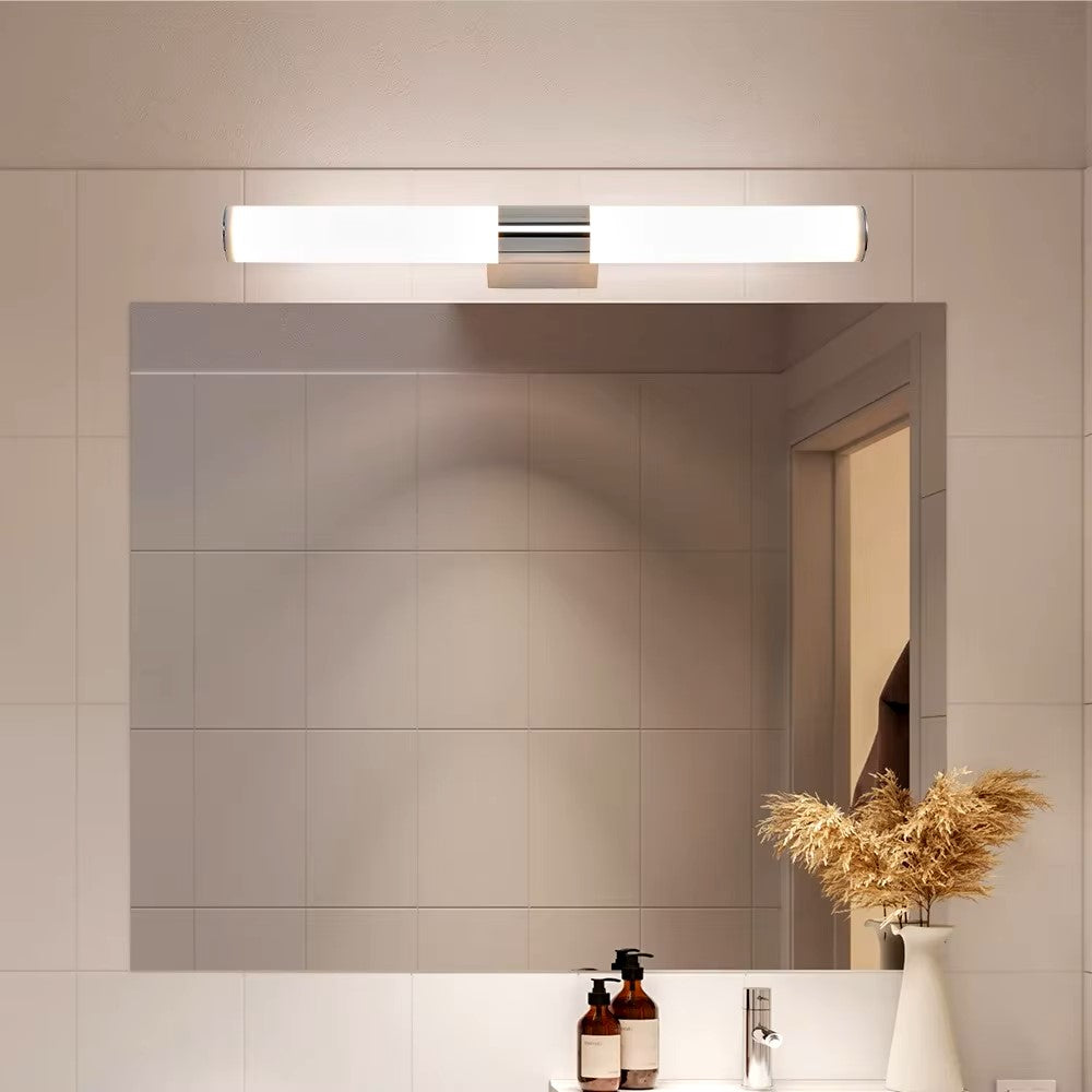 AQUORIS - Applique murale LED étanche IP54, horizontale chromée, éclairage moderne pour salle de bain