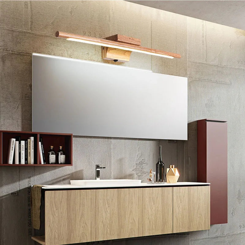 LUCID - Applique murale LED étanche IP54 en bois, éclairage moderne pour salle de bain