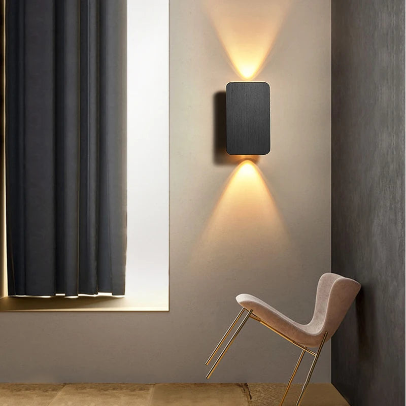 VESLORIS - Applique Murale Salon, Chambre et Escalier en forme rectangulaire avec lumière LED, design minimaliste