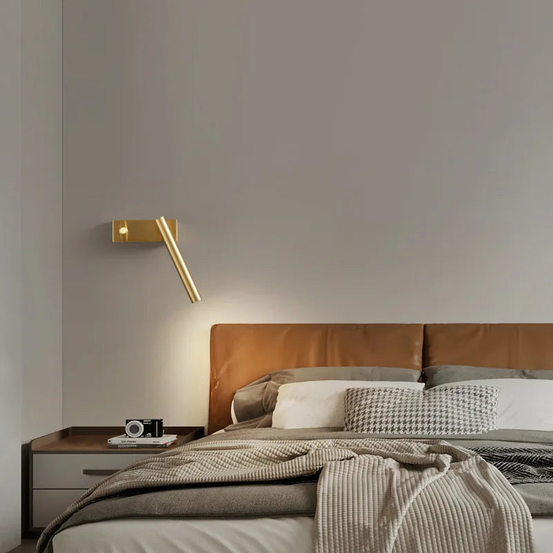 AURELIOS - Applique Murale Chambre, LED orientable en laiton pour tête de lit moderne et fonctionnelle