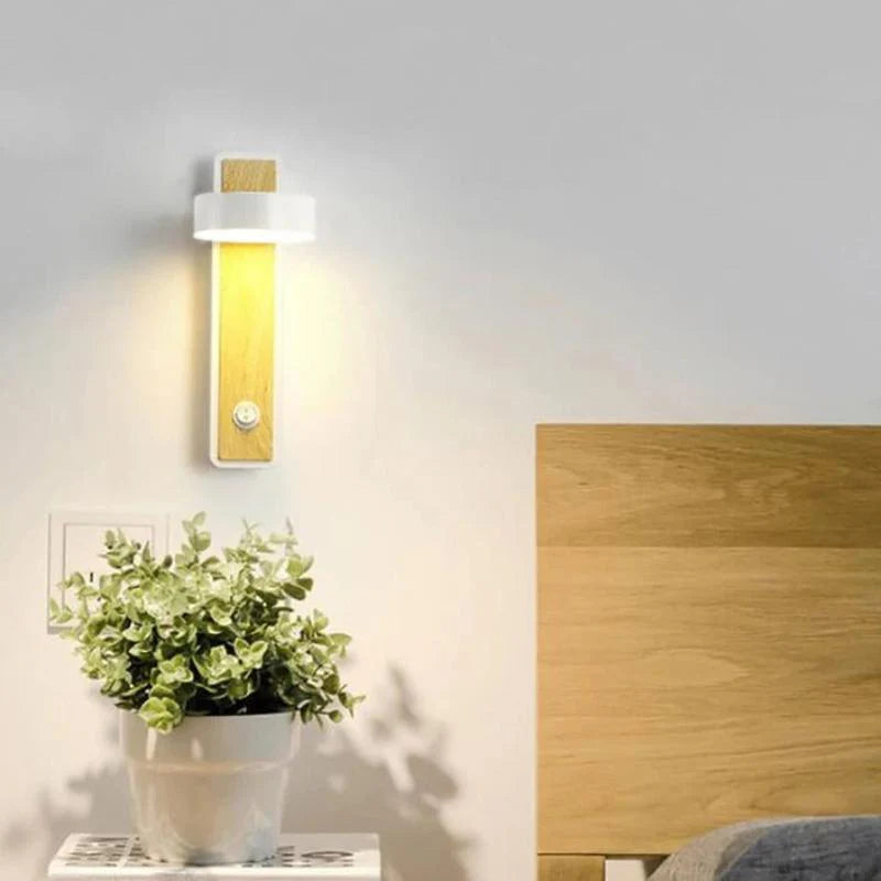 ARBORIS - Applique Murale LED en Bois avec Support Ajustable, Éclairage Naturel pour chambre